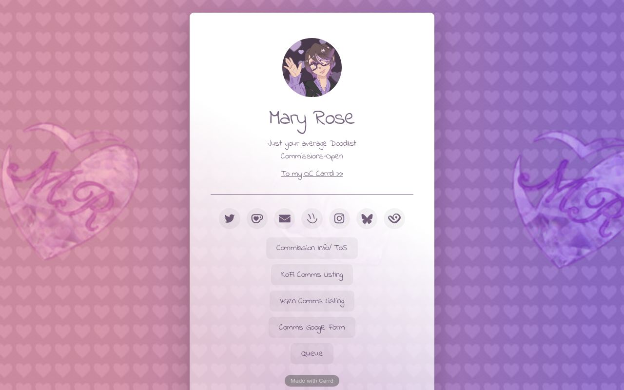 Carrd profile picture for @maryrose
